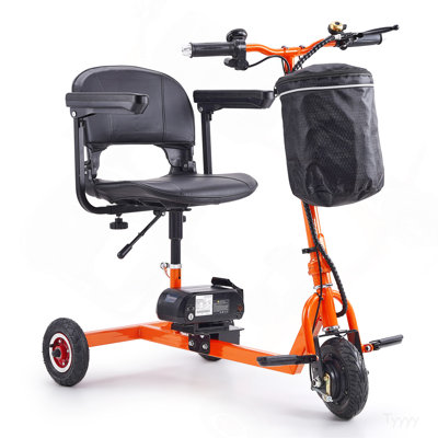 Foldable 3 Wheel Mobility Scooter For Seniors, Portable Electric Powered Mobility Scooter With 12 Mile Long Range, All Terrain Travel Wheelchair With 48V Lithium-Ion Battery, Max Support 330LBS