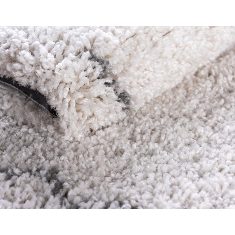Fenn Shaggy Ivory Rug, Round 244cm
