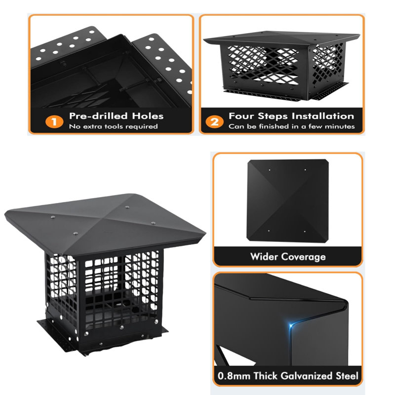Fireplace Accessory, 9cm H x 55cm W x 57cm D, Black