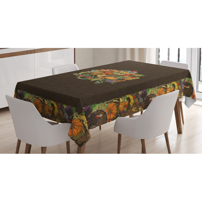 Floral Thanksgiving Tablecloth, 90" L x 60" W