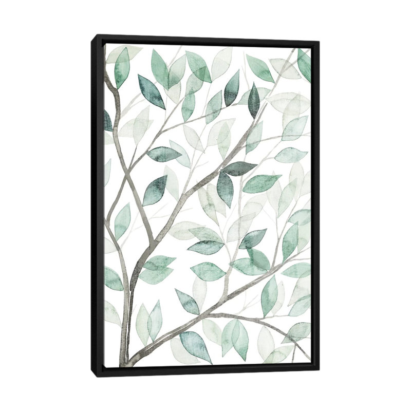 «Leaf Lace I» par Grace Popp - impression sur toile, H 26 po x l 18 po x P 1,5 po, Toile avec cadre noir, Pas de tapis