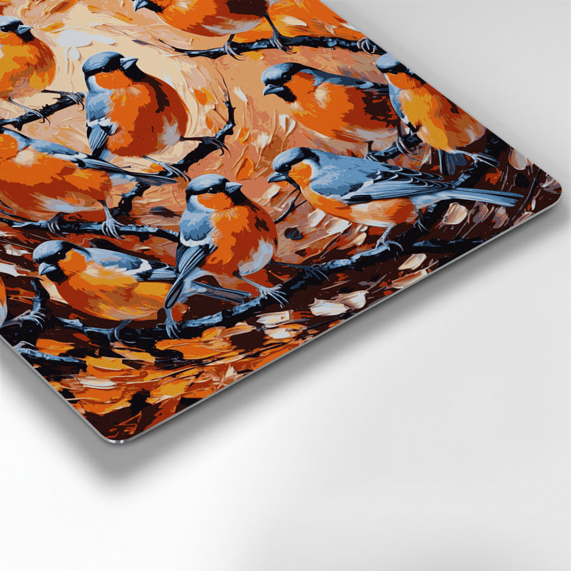 Oiseaux, art mural brun, H 144 po x l 144 po x P 0,05 po