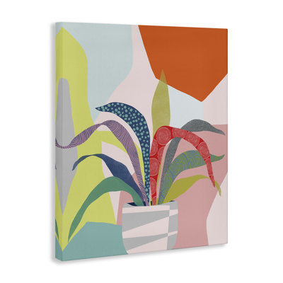 Art mural moderne sur toile de feuilles géométriques modernes par Ioana Horvat