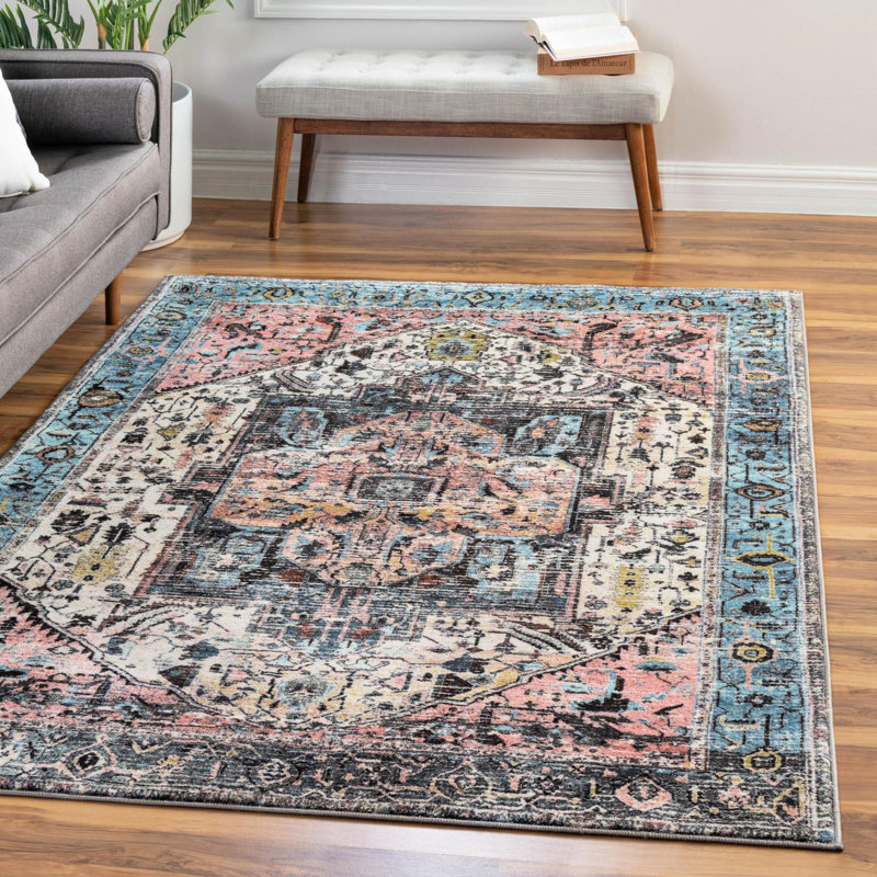 Tapis oriental bleu / noir Acelin, Rectangle 2 pi 2 po x 3 pi