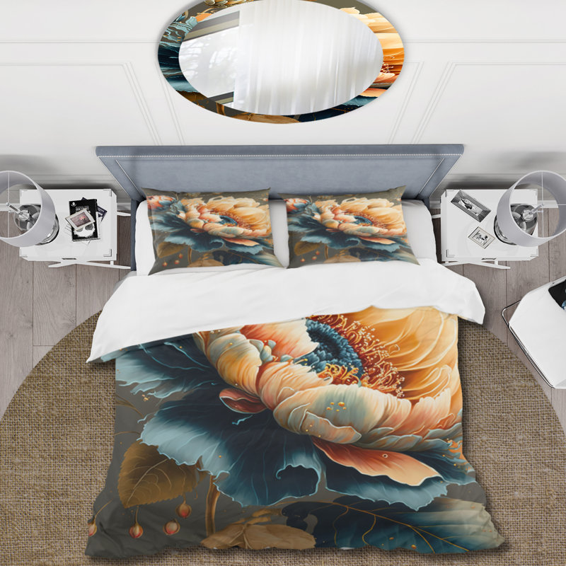 Ensemble de housse de couette Vibrant Sunflower II - Floral Sunflower - Microfibre polyester