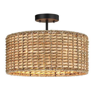 Autym Rattan Semi Flush Mount