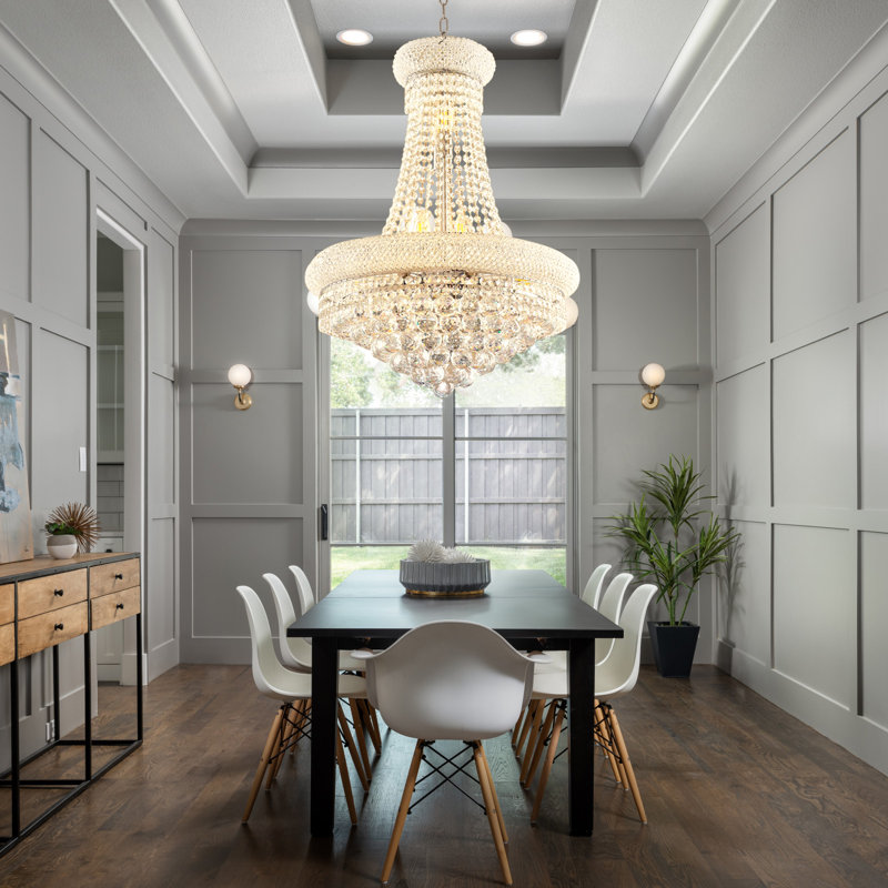 Lustre empire à intensité variable en cristal à 13 lumières Joffrey