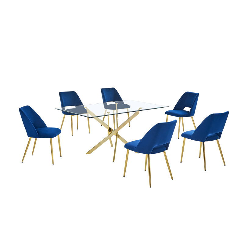 Ensemble repas pour 6 personnes, Bleu marine