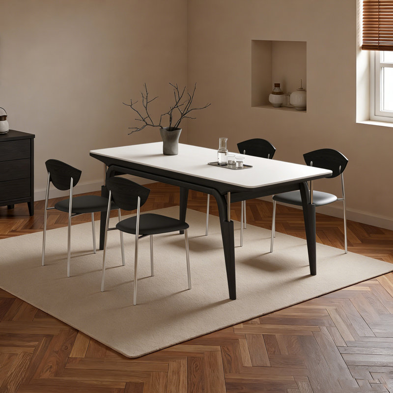 Table de salle à manger élégante, 5 pièces: table, 4 chaises, H 29,52 po x l 55,11 po x P 31,49 po