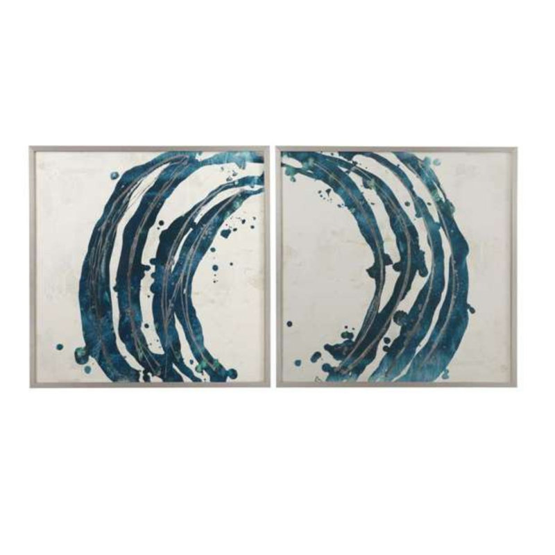 Cercle bleu embelli I, reproduction encadrée
