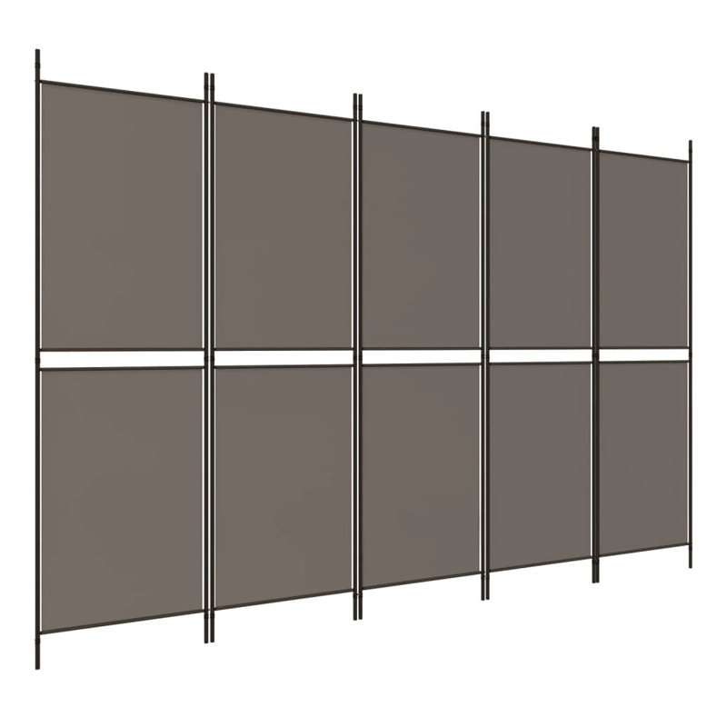 Cloison pliante Rikkea, Anthracite, 5, H 86,6 po x l 98,4 po