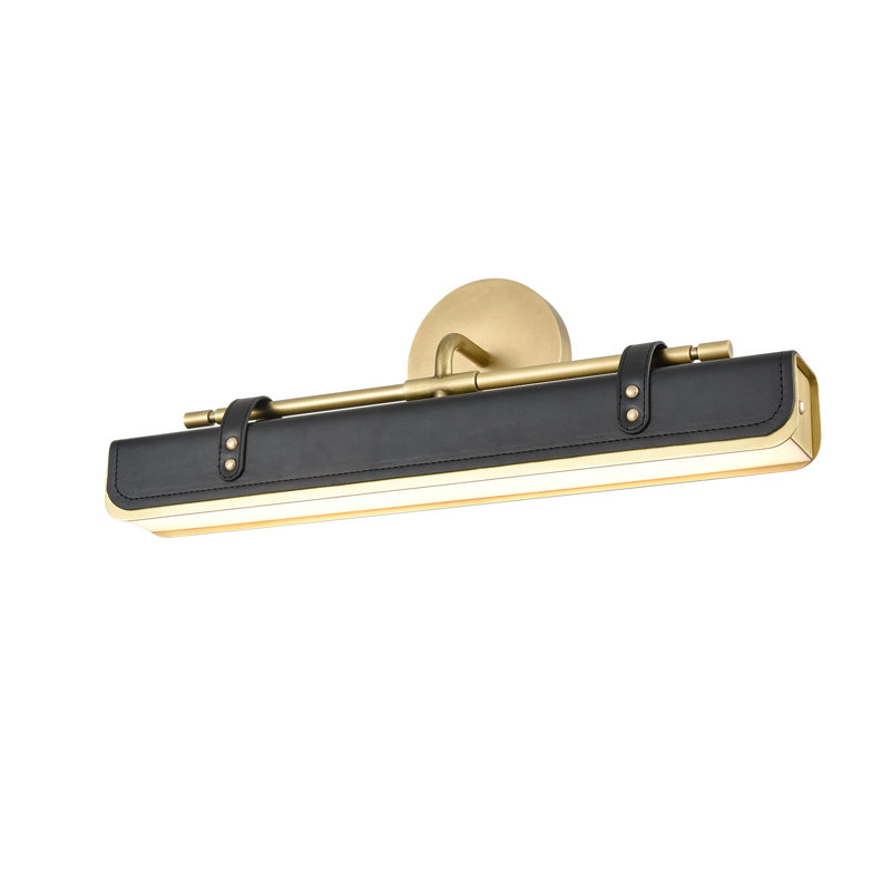 Valise Dimmable LED Wall Mounted Picture Light, Vintage Brass, Cognac