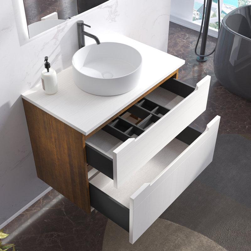 Agir 36 " W Single Vanity Bathroom Vanity With Stone Top