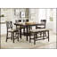 Mobilier de salle à manger rembourré en tissu foncé à hauteur de comptoir 1pc
