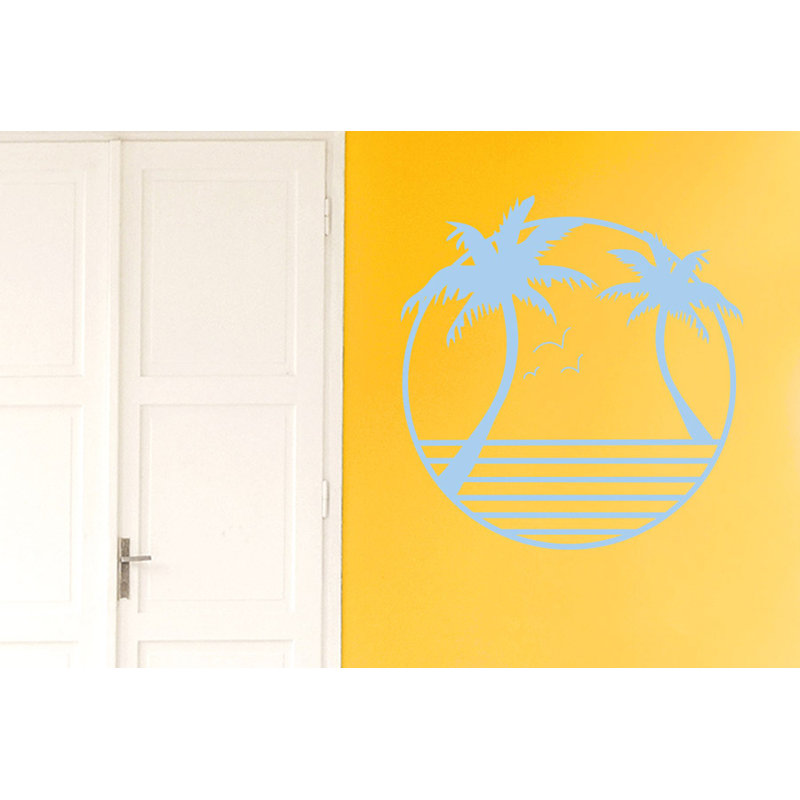 Nautical & Beach Non-Wall Damaging Wall Decal, Light Blue