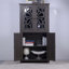 Buffet présentoir avec 4 portes en miroir en acrylique, armoire de rangement à tablettes réglables pour cuisine, salon, armoire de chambre à coucher, panneau de fibres à densité moyenne