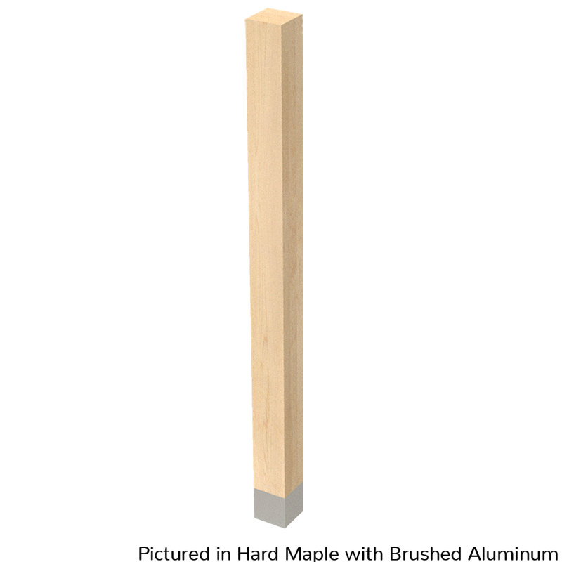 Hakan Table Leg, Brushed Aluminum, 42.25" H x 3" W x 3" D