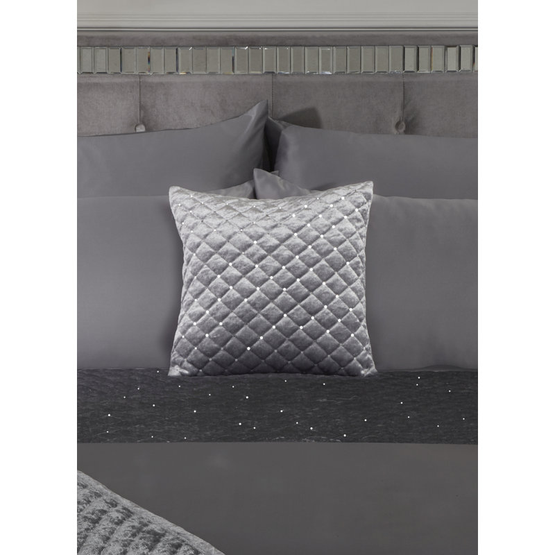 Glamour Square Throw Pillow Cover, Silver