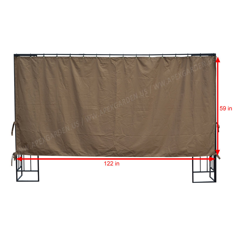 APEX GARDEN Brown Fabric Side Wall for Gazebo