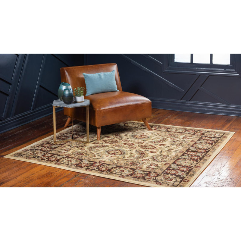 Tapis oriental crème Niles, Carré 6 pi 1 po