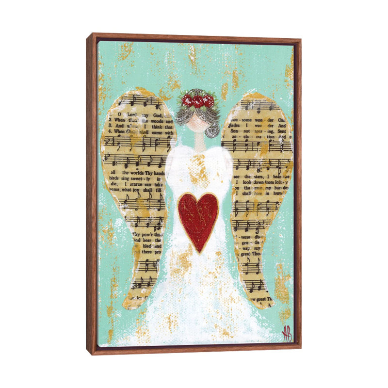 « Red Rose Angel » par Ashley Bradley-impression d’art graphique, H 26 po x l 18 po x 1,5 po, Pas de tapis
