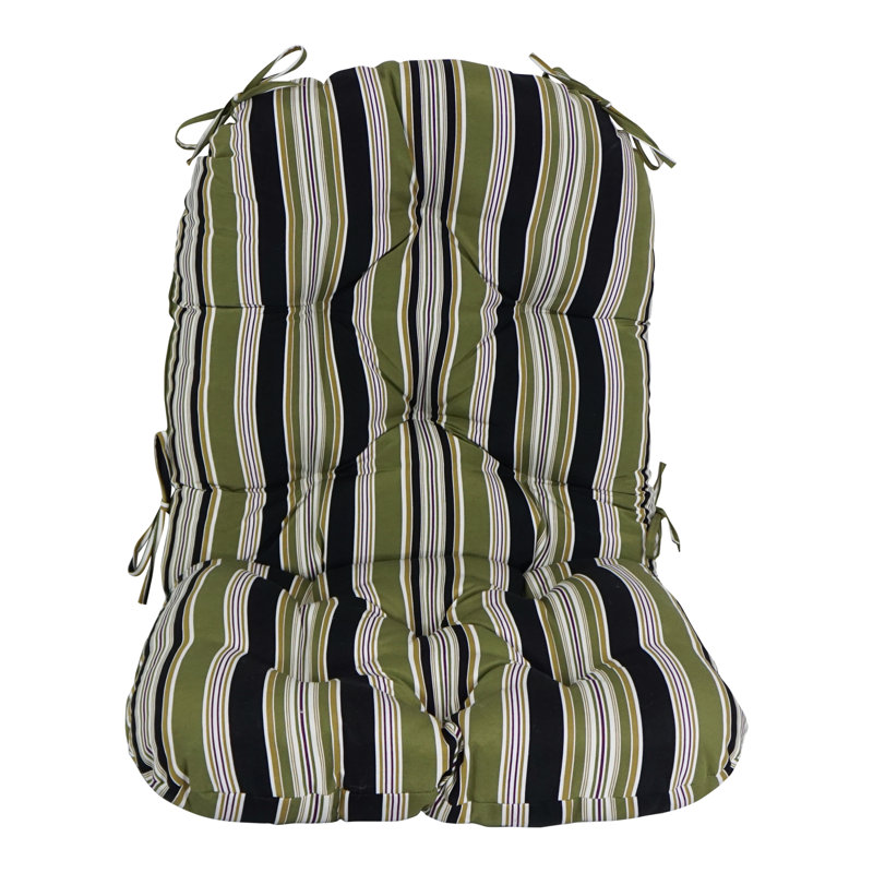 Outdoor 6'' Seat / Back Cushion, Freeport Striped Ebony