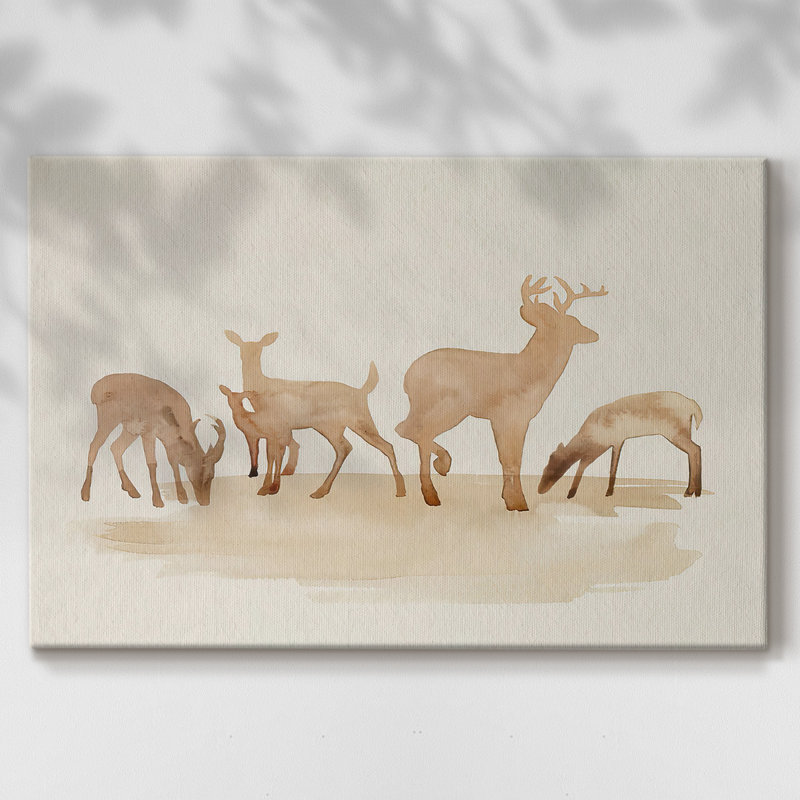 Whitetail Herd II - Toile tendue avec châssis, H 18 po x l 27 po