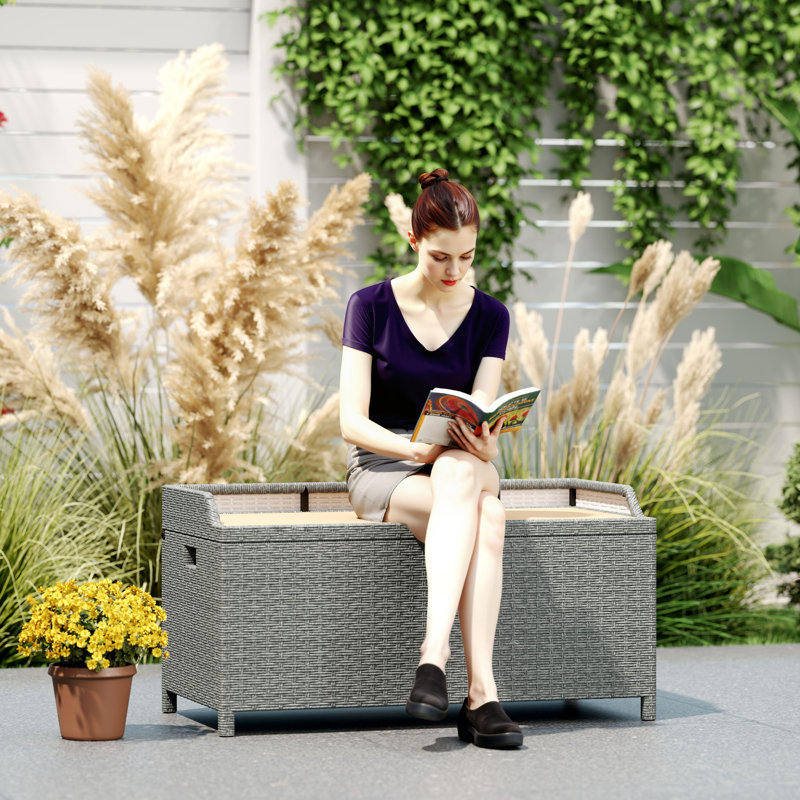 Rattan Storage Bench