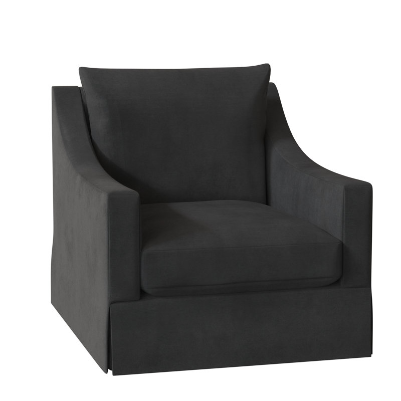 Grace 32.5" Wide Slipcovered Armchair, Akiko Graphite Performance 5534-011, Swivel