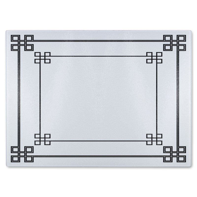 Roman Style Ornamental Frame Glass Chopping Board