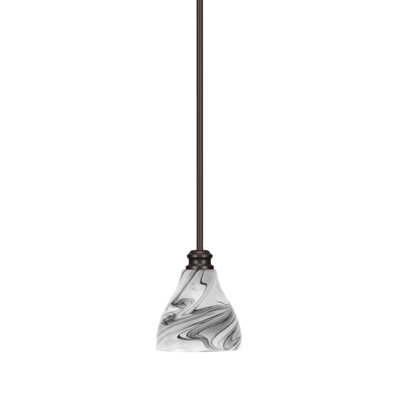 Mini-luminaire suspendu suspendu avec tige en verre onyx 6,25 po Edge