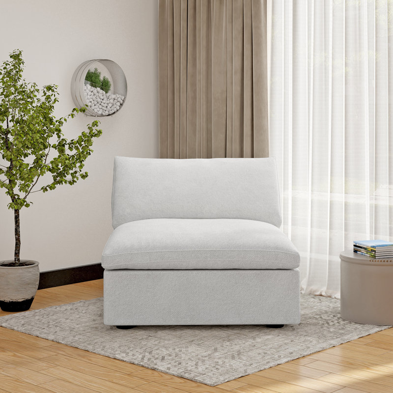 Linen Blend Slipcovered Chair, White