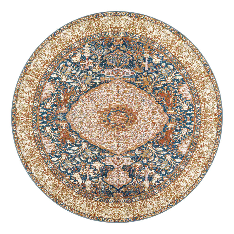Tapis d'extérieur traditionnel, Rond 7 pi 10 po
