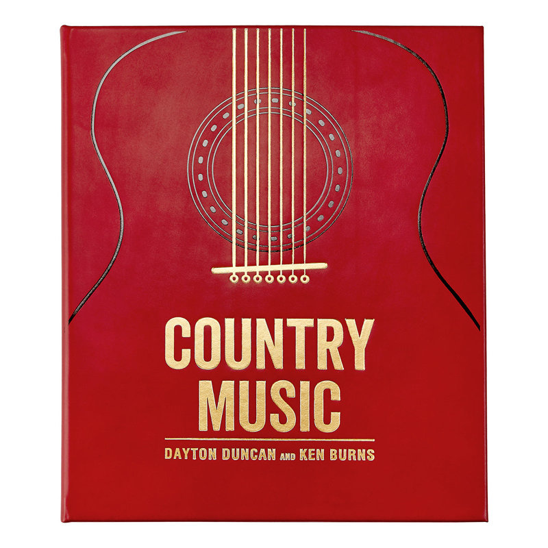 Graphic Image Country Music by Dayton Duncan and Ken Burns Coffee Table Book, Leather, Red