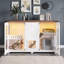 Armoire-litière pour chat avec porte en acrylique, lumière DEL, poteau à griffes, escalier et mobilier pour chat à 2 niveaux