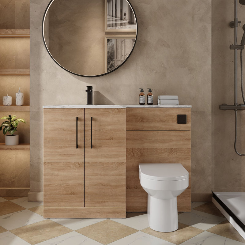 Arno 1105 mm Bathroom Vanity, Bleached Oak