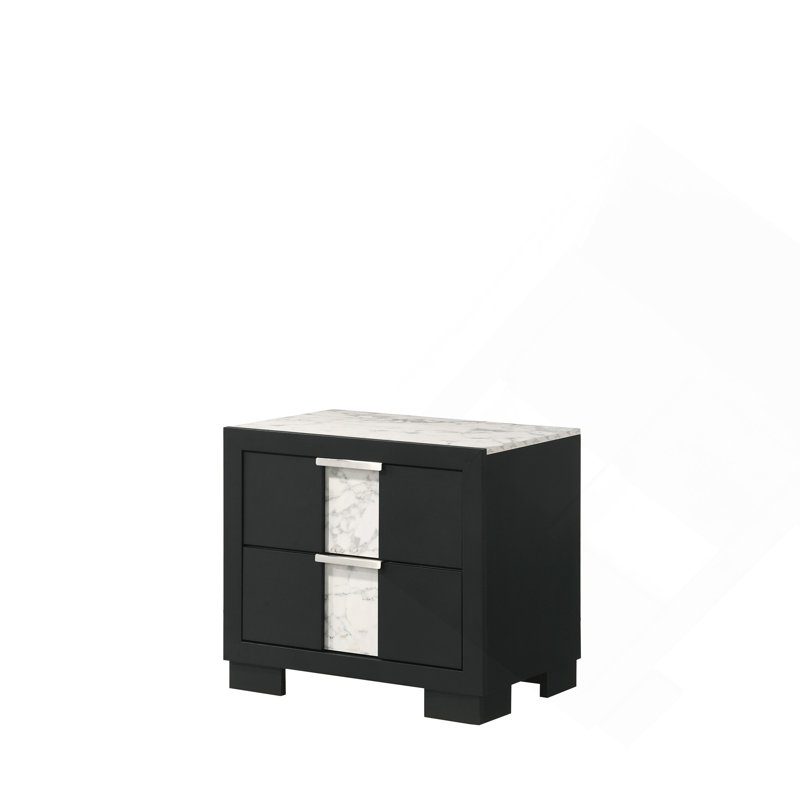 Table de chevet contemporaine 1Pc, Noir