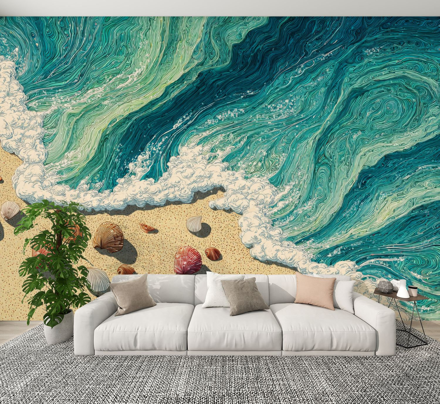 Red Barrel Studio Summer Peel and Stick Wallpaper Beach Retro Beach ...