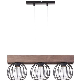 3 - Light Brown/Black Single Pendant