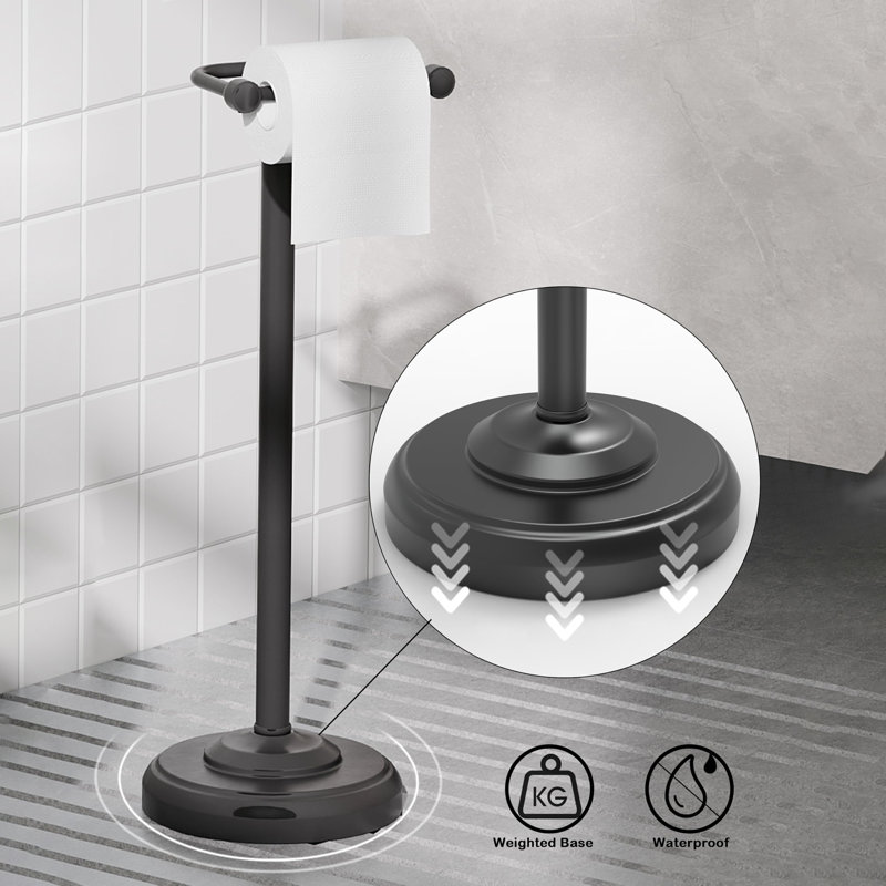 Free Standing Toilet Paper Holder, Black