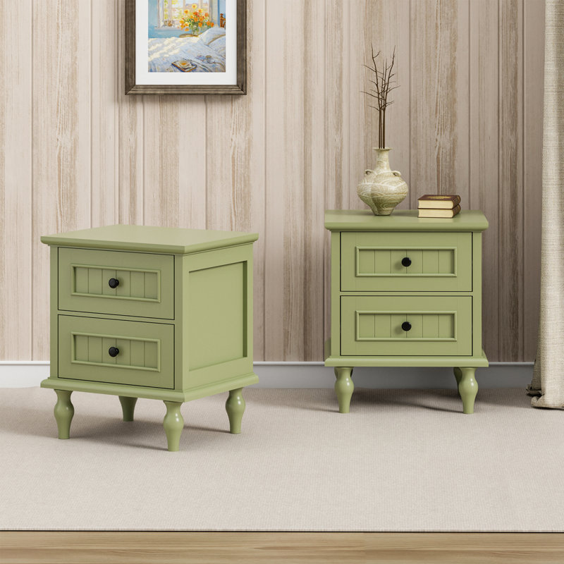 Amarilys 2-drawer bedside table, Vert