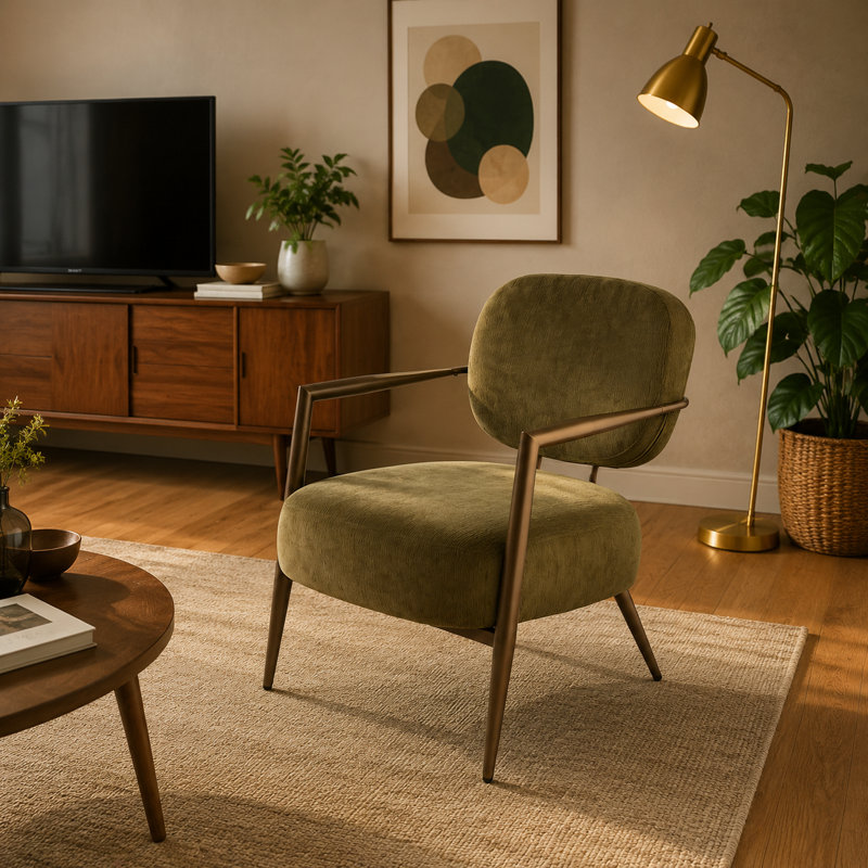 Fauteuil d'appoint 25,21 po, Tissu vert