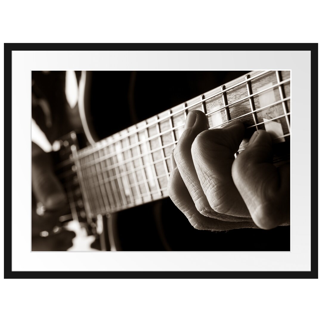 Gerahmtes Poster Gitarre spielen