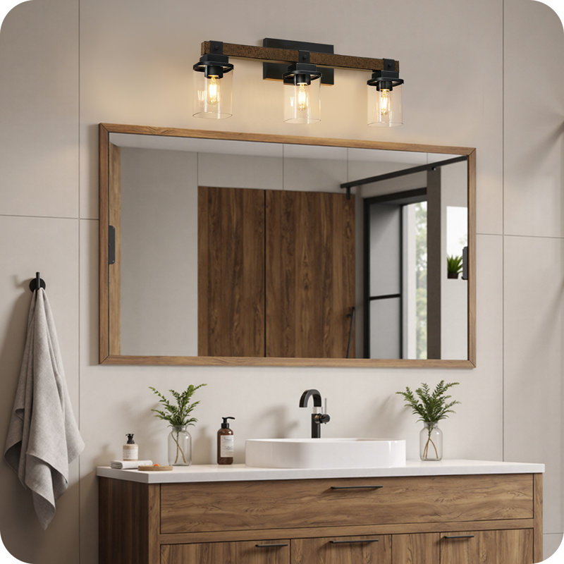 3-light Dimmable Farmhouse Vanity Light, 3 Lights