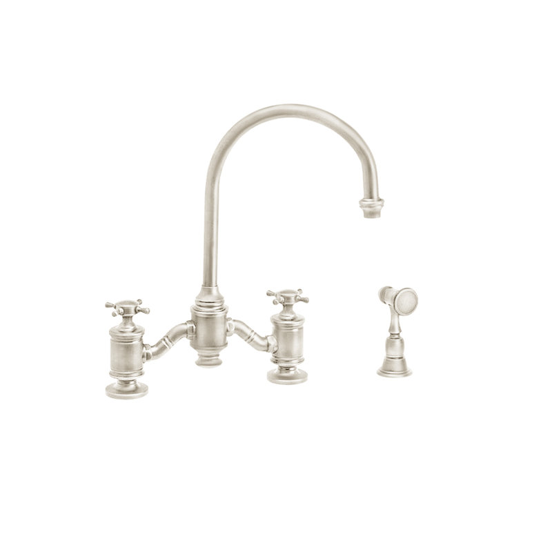 Hampton Bridge Faucet - Cross Handles, Polished Nickel