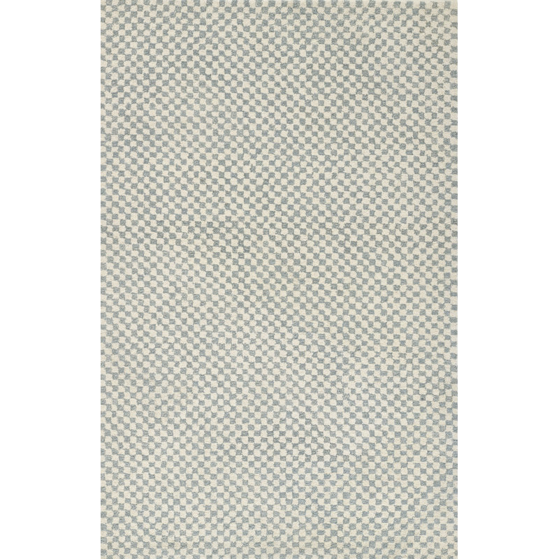 Momeni Charles Hand Tufted Wool Geometric Blue Area Rug , Rectangle 3'6" x 5'6"