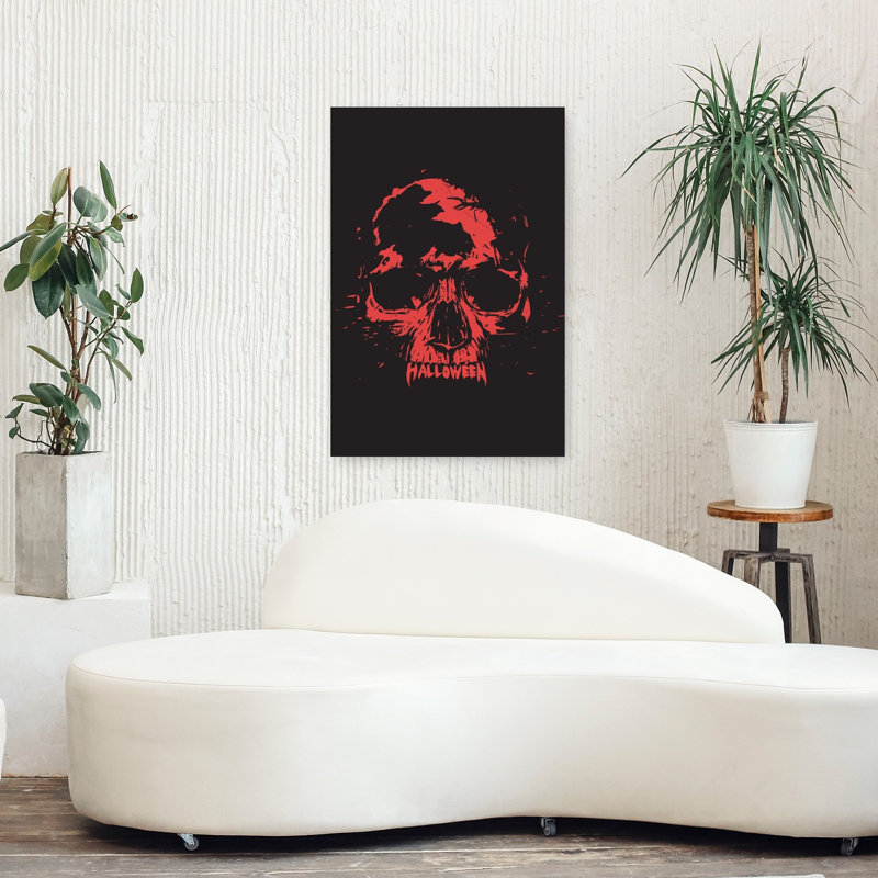 Grungy Halloween Skull Gothic Abstract Contemporary Wall Art Print by Balazs Solti - Print, 91.44cm H x 60.96cm W