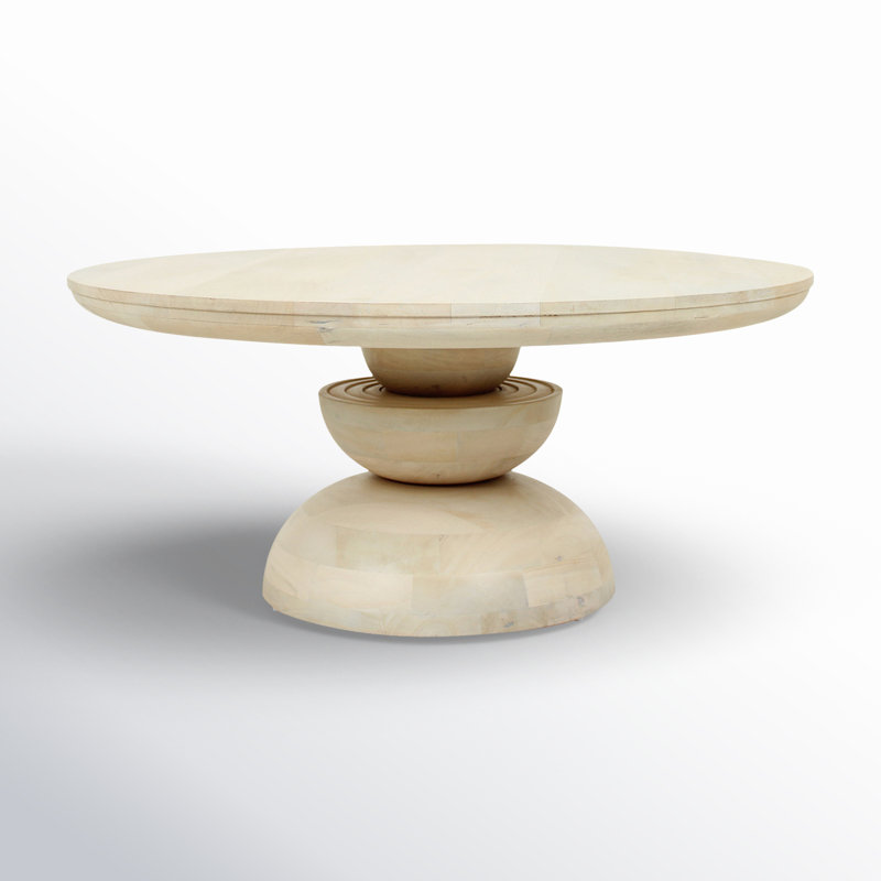 Table basse à piédestal en bois massif Erlian