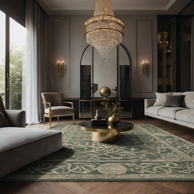 Tapis vert soyeux et moelleux