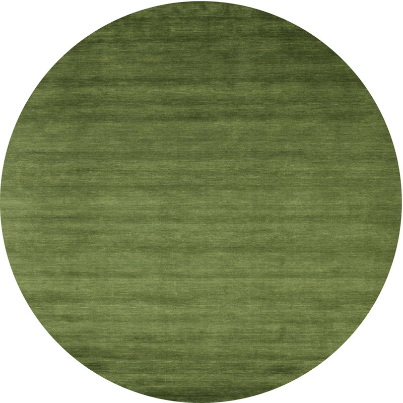 Tapis contemporain vert foncé, Rond 6 pi x 6 pi